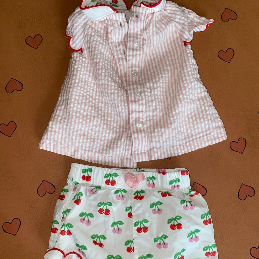 Matching shorts and button up top